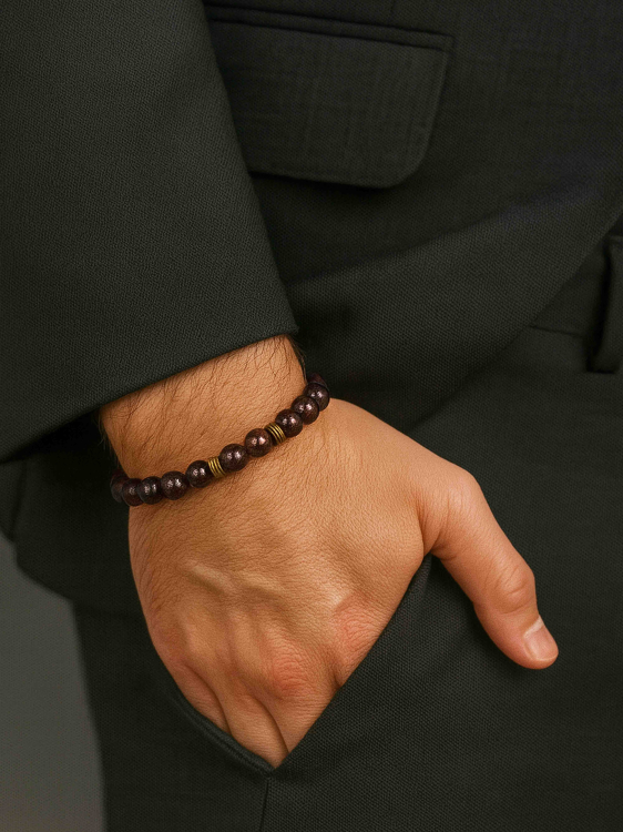 Браслет гранат для чоловіків 4614