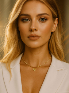 Goldener Choker aus Perlen 5252