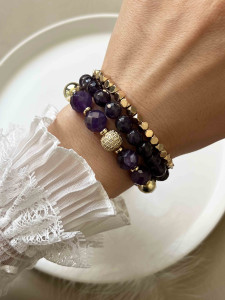 Набор браслетов аметист натуральный 4615