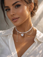 Колье с жемчугом и цепочками 5488