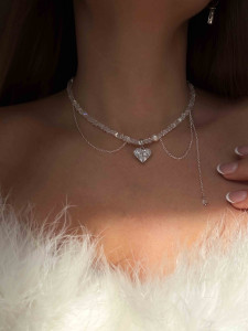 Колье с жемчугом и цепочками 5488