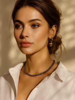 Чокер из черного жемчуга 5023