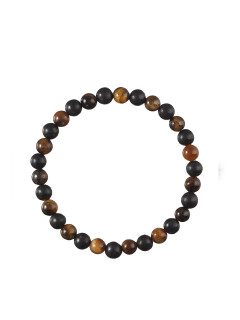 Men's bracelet made from natural shungite and tiger's eye 4940