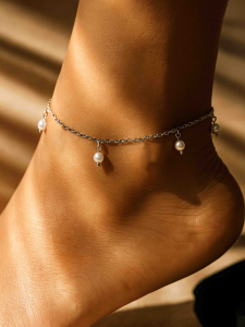 Браслет на ногу с жемчужинками 5634