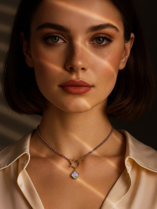 Lila Halsband mit Zirkonia 5076