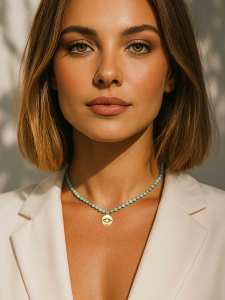 Choker aus Amazonit mit Anhänger 