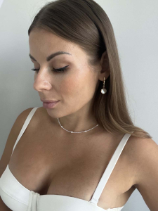Lebijou White Zircon Choker with Pearls 5077