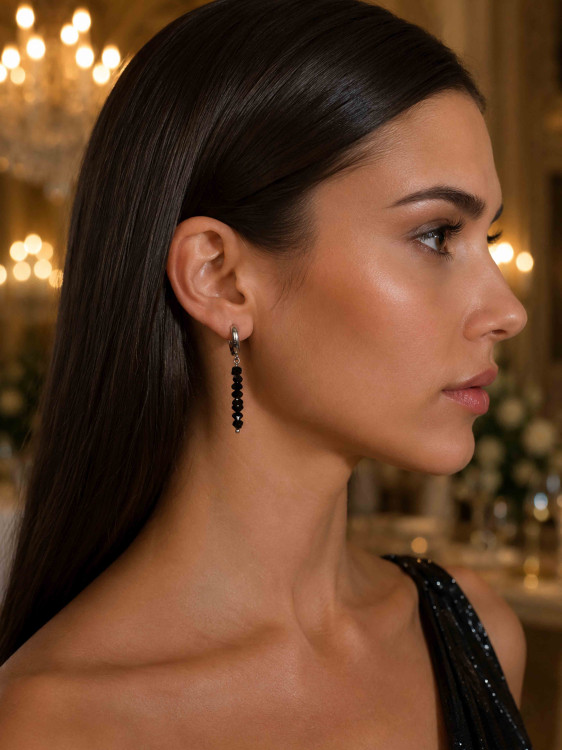 Black Crystal Earrings 5581