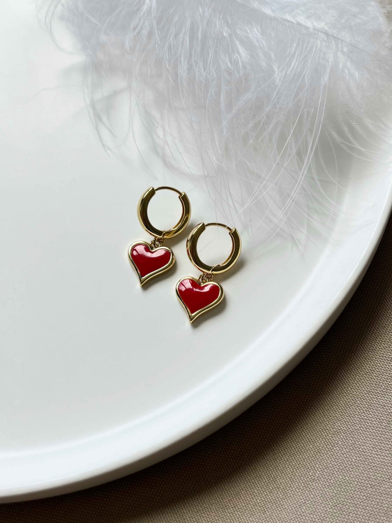 Сережки з серцем 5193