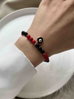 Браслет из коралла и агата 4636