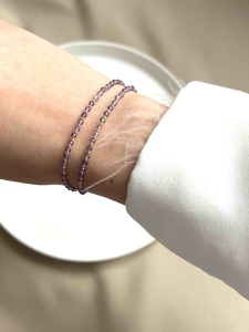 Подвійний браслет з аметисту 5643