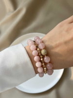 Сет из 3х браслетов розово-золотой 4639