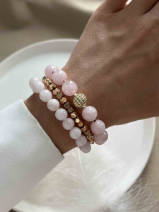 Сет из 3х браслетов розово-золотой 4639