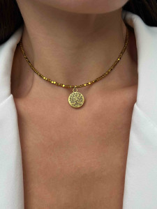 Goldener Choker mit Anhänger Baum des Lebens 5590