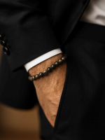 Мужской браслет из камней бронзита 4536