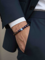 Мужской браслет аметист тигровый глаз 4855