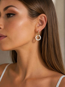 Transformer earrings with mother-of-pearl 5203