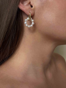 Transformer earrings with pearls 5204