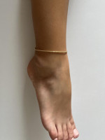 Золотой браслет на ногу из бисера 5270