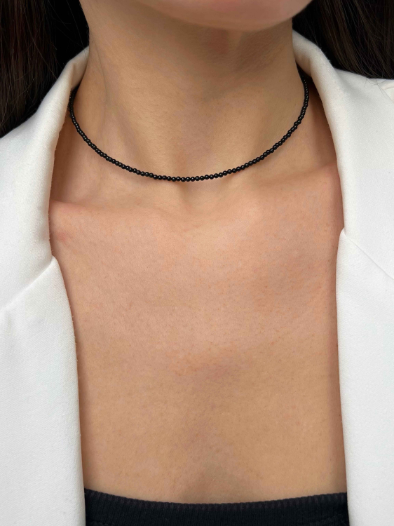 Чокер на шею из черного агата 5654