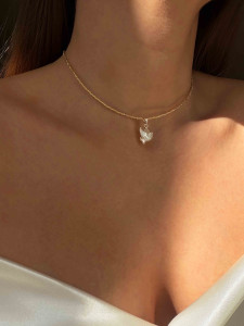 Золотий чокер з підвіскою пташка 5273