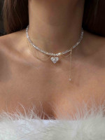 Choker with chains and pearl 5438