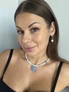 Бусы из агата и перламутра 4652