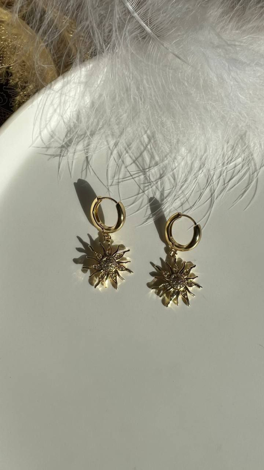 Сережки с солнцем 5439