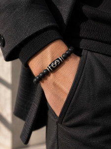 Herrenarmband aus Lavastein 4974