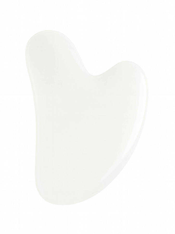 Gua Sha Schaber, rechteckig in U-Form aus Rosenquarz