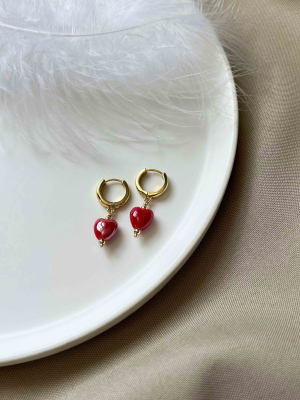Сережки с сердцем 5278